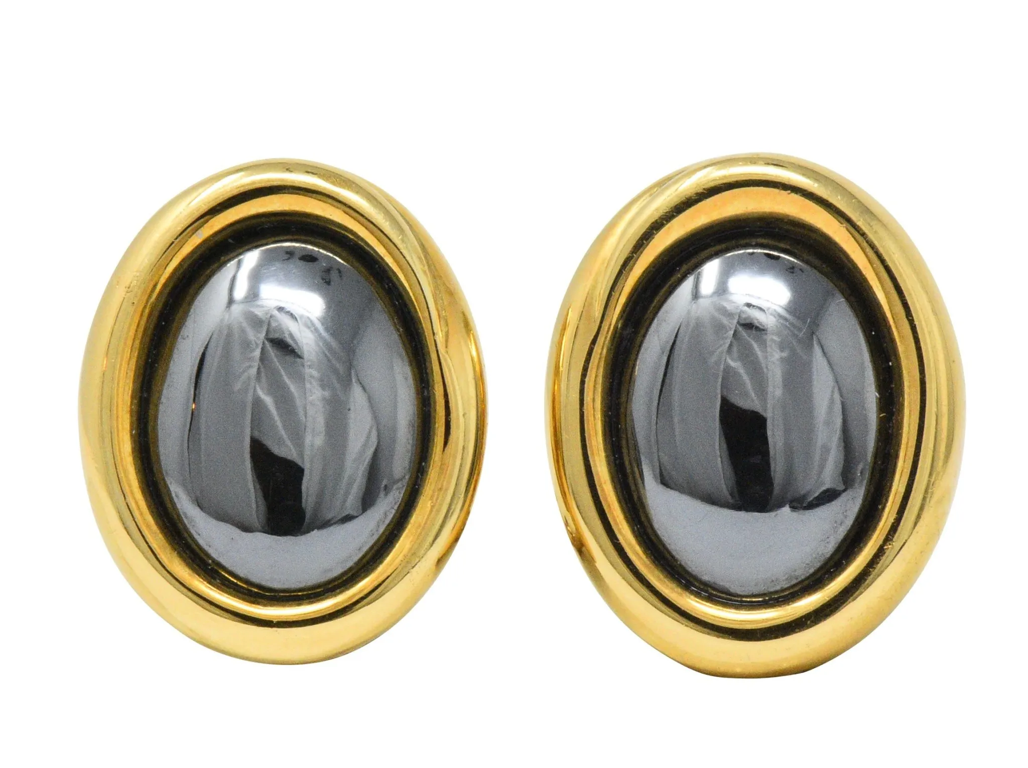 Angela Cummings Tiffany & Co. Hematite 18 Karat Gold Ear-Clips Earrings