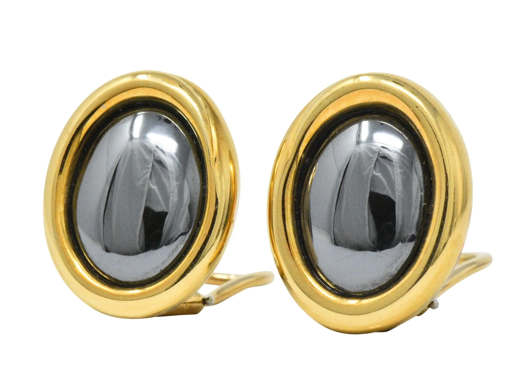 Angela Cummings Tiffany & Co. Hematite 18 Karat Gold Ear-Clips Earrings