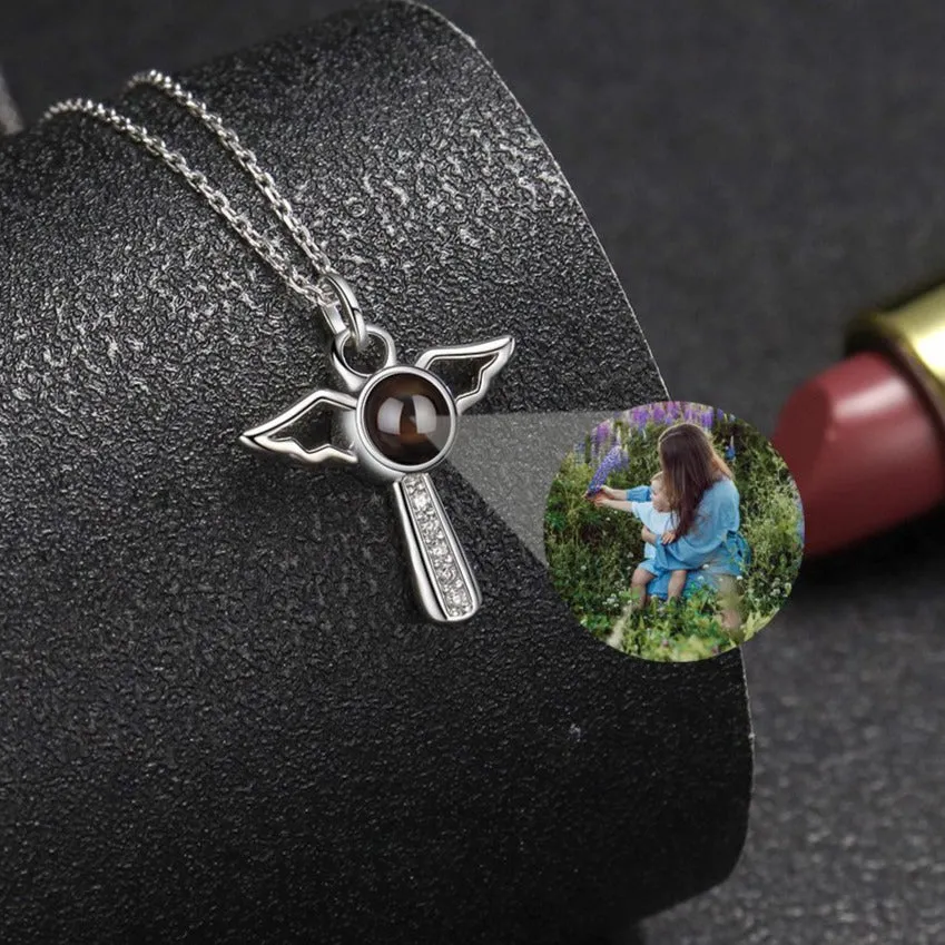 Angels Photo Custom Projection Necklace For Women Personalized Pendant Jewelry