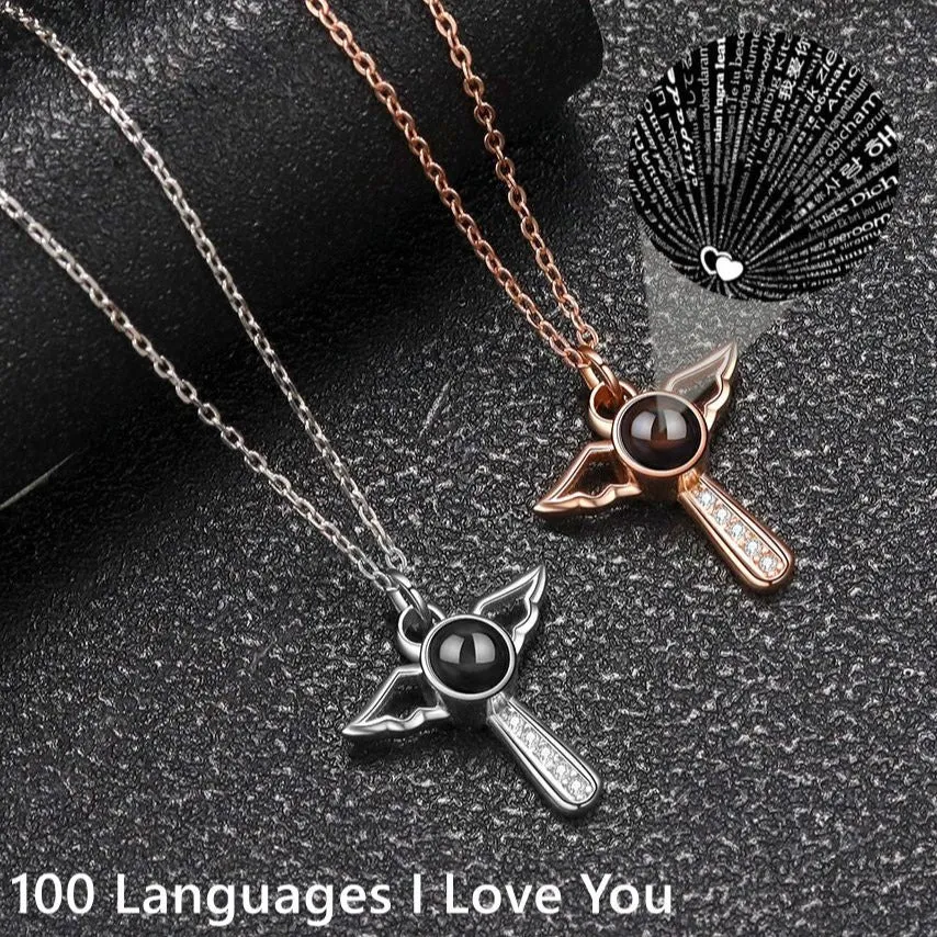 Angels Photo Custom Projection Necklace For Women Personalized Pendant Jewelry