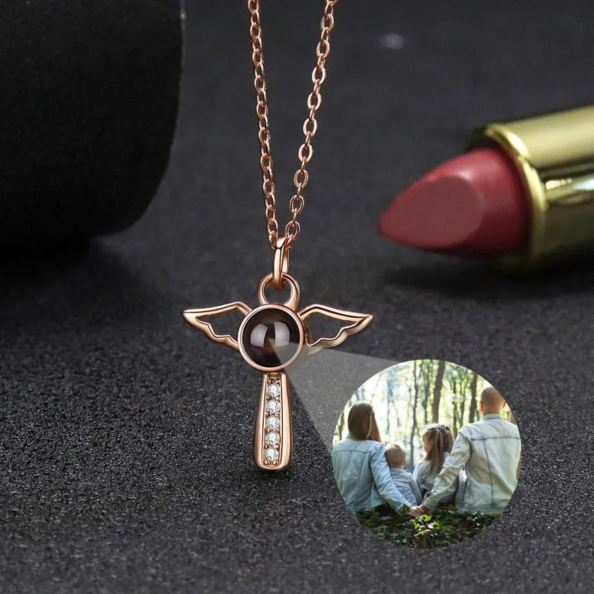 Angels Photo Custom Projection Necklace For Women Personalized Pendant Jewelry