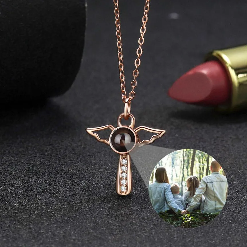 Angels Photo Custom Projection Necklace For Women Personalized Pendant Jewelry