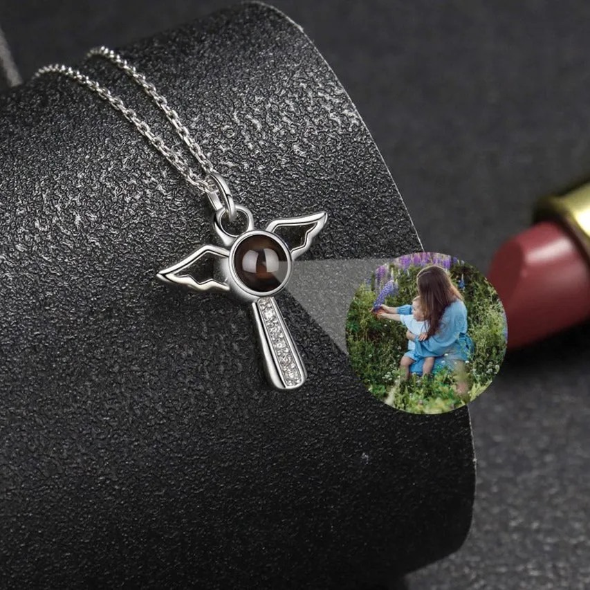 Angels Photo Custom Projection Necklace For Women Personalized Pendant Jewelry