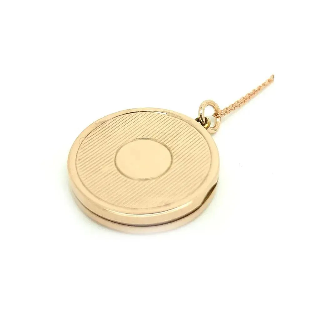 Antique Edwardian 1909 Solid 9ct Gold Locket Necklace