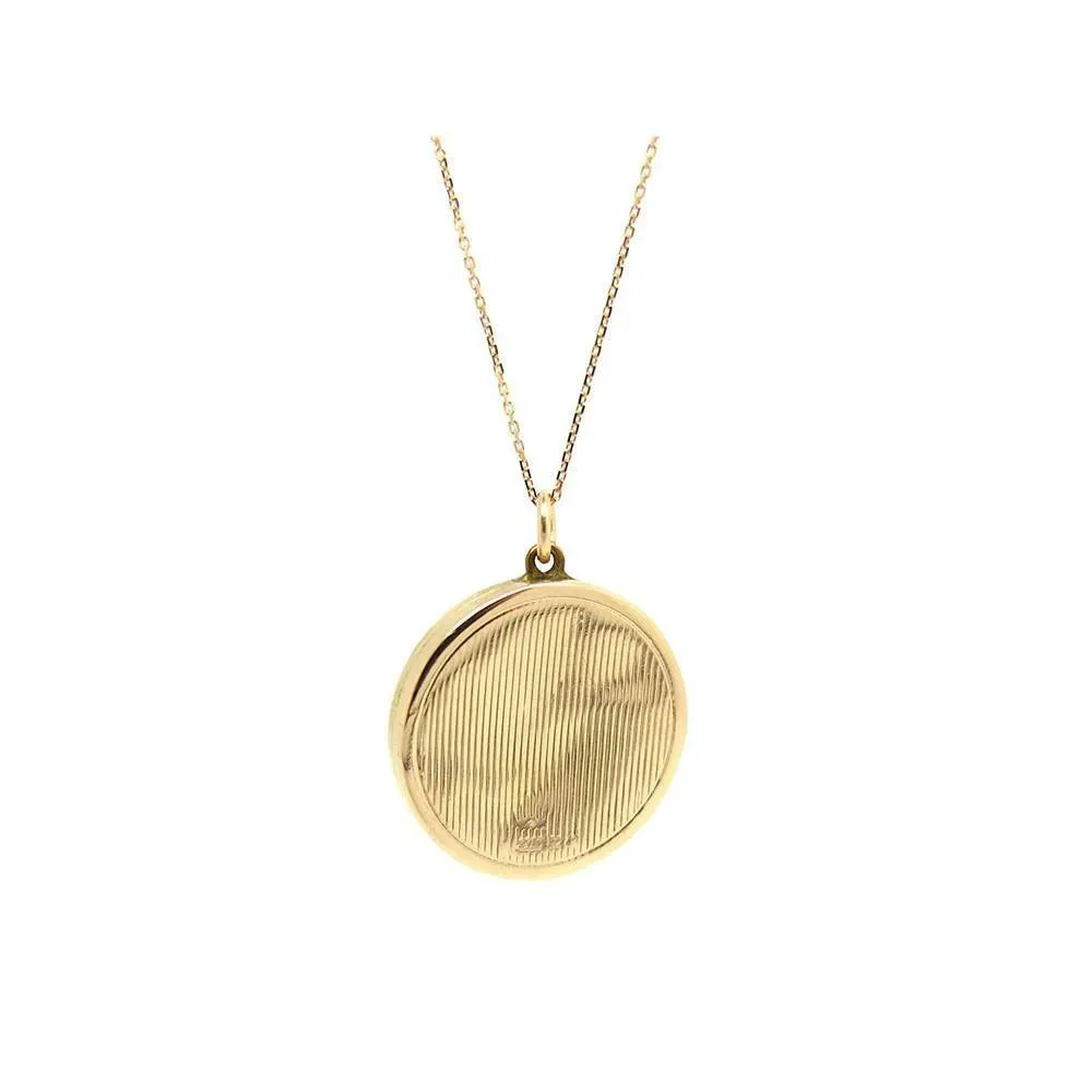 Antique Edwardian 1909 Solid 9ct Gold Locket Necklace