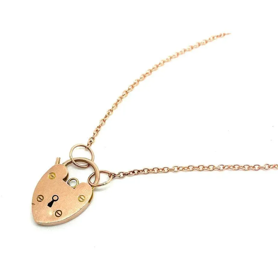 Antique Victorian 9ct Gold PadLock Necklace