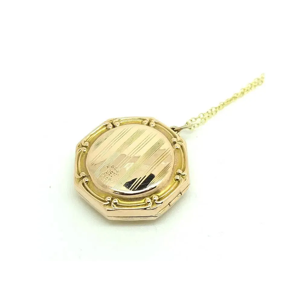 Antique Victorian Octagon  9ct Yellow Gold Locket