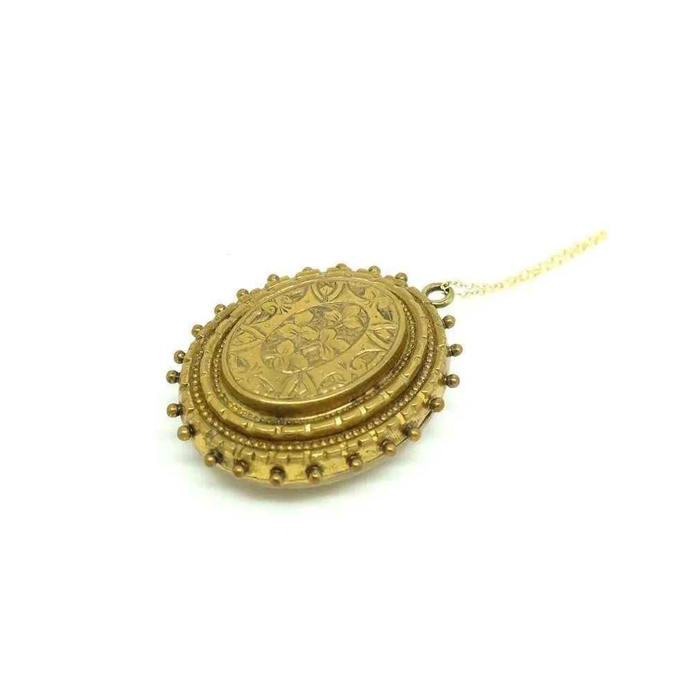 Antique Victorian Ornate Locket Necklace