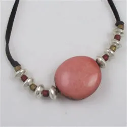 Big Bold Tagua Nut Necklace in Pink