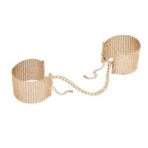 Bijoux Indiscrets Desir Metallique Mesh Handcuffs - Gold