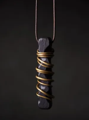 Black Sandal Wood Bronze Line Pendant