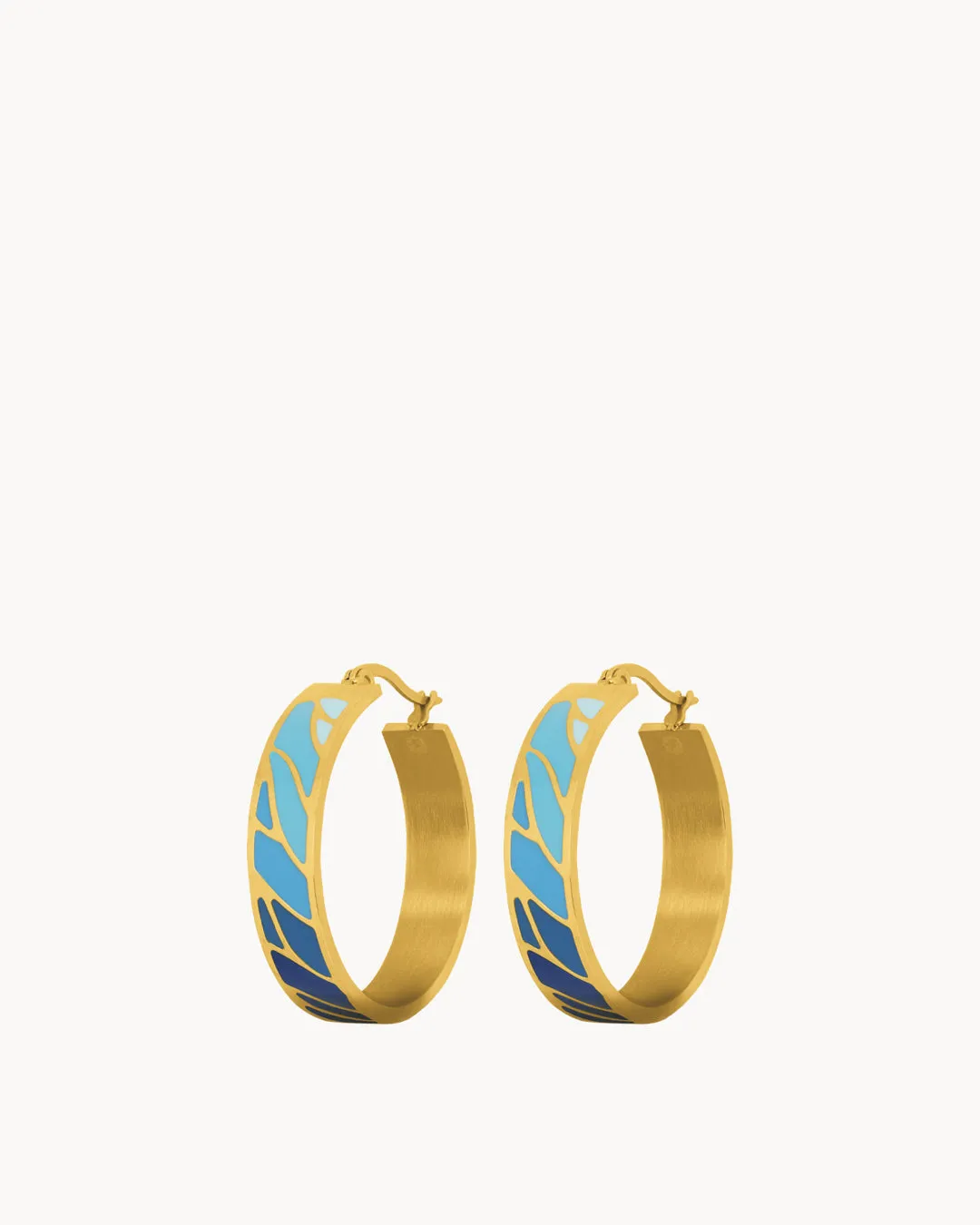 Blue Grotto Statement Hoop Earrings, Gold