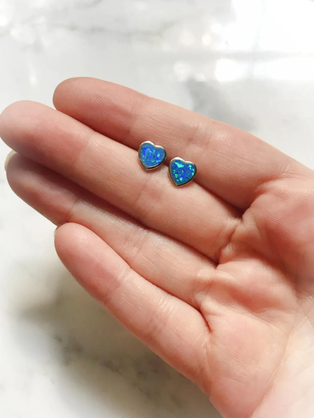 Blue Opal Heart Posts