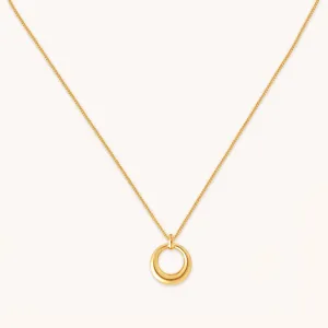 Bold Halo Pendant Necklace in Gold