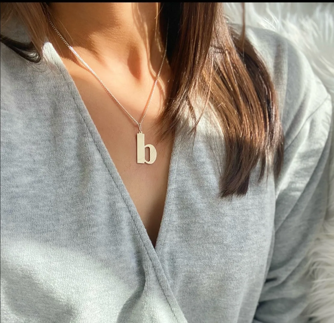 BOLD INITIAL NECKLACES - LOWERCASE OR UPPERCASE