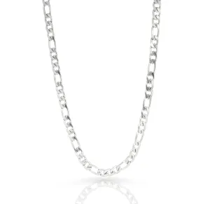 BROOKLYN SILVER FIGARO CHAIN NECKLACE