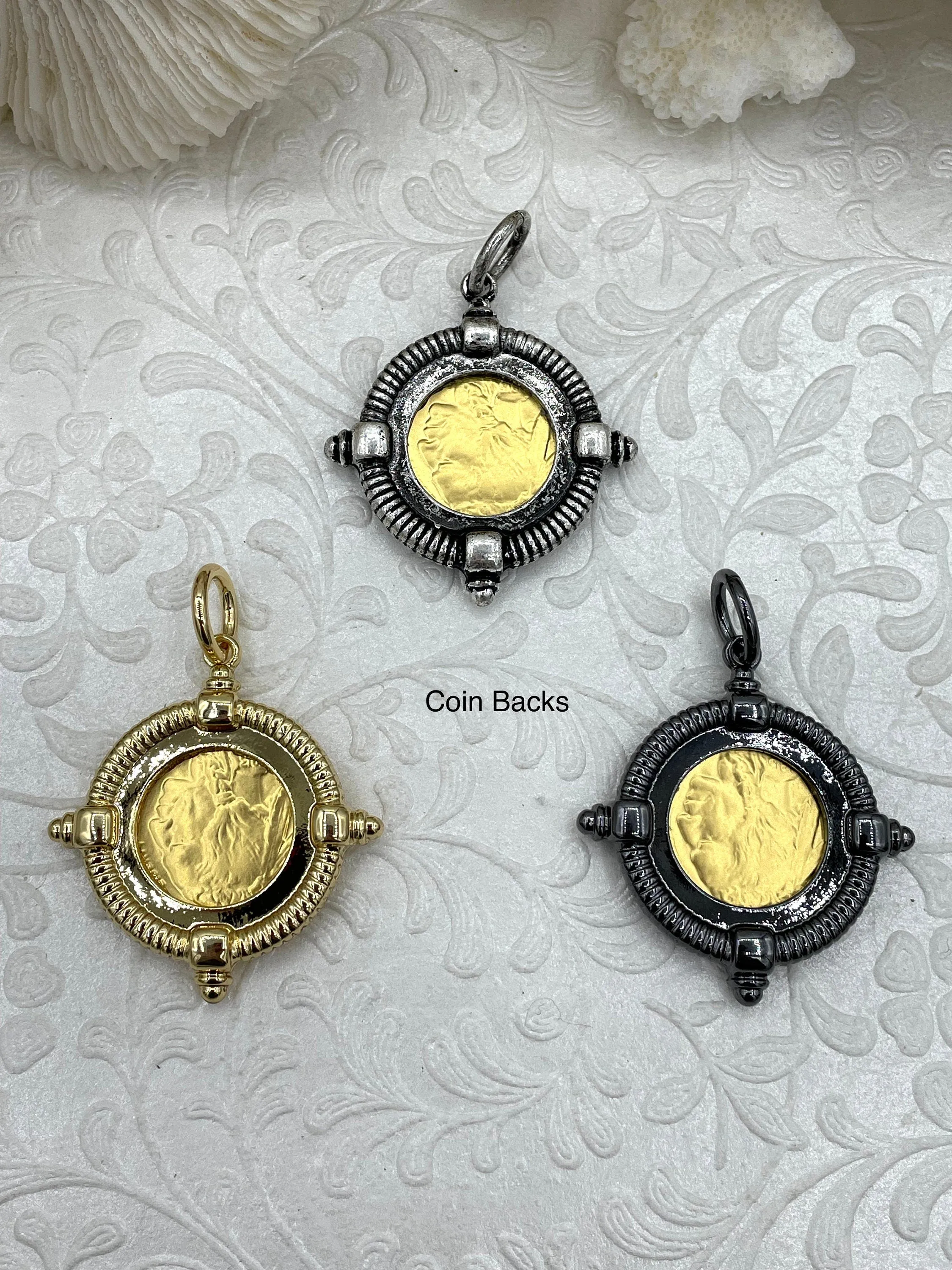 Buffalo Nickel Gold coin Pendant, Reproduction Gold Coin Pendant, Buffalo Nickel Pendant, Buffalo Nickel Coin Charm, 3 bezel color Fast Ship