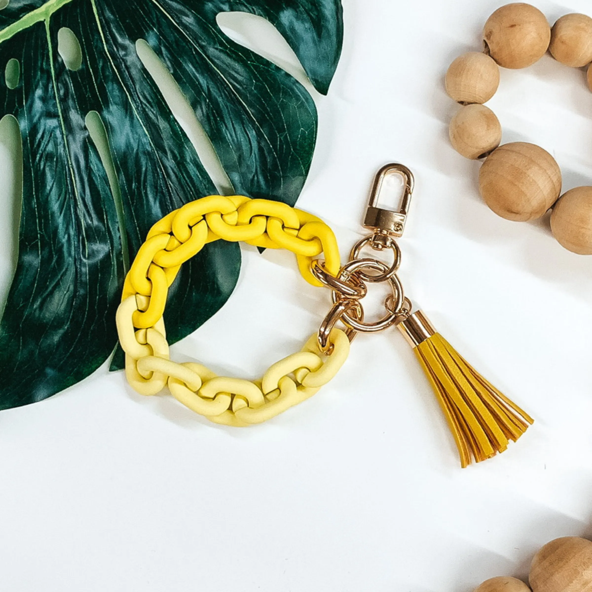 Catching Rays Chain Bracelet Key Ring in Yellow