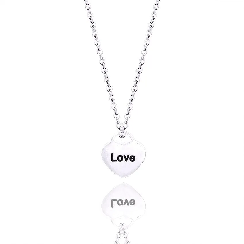 Charms Heart Lock Necklace Romantic Engraved Love