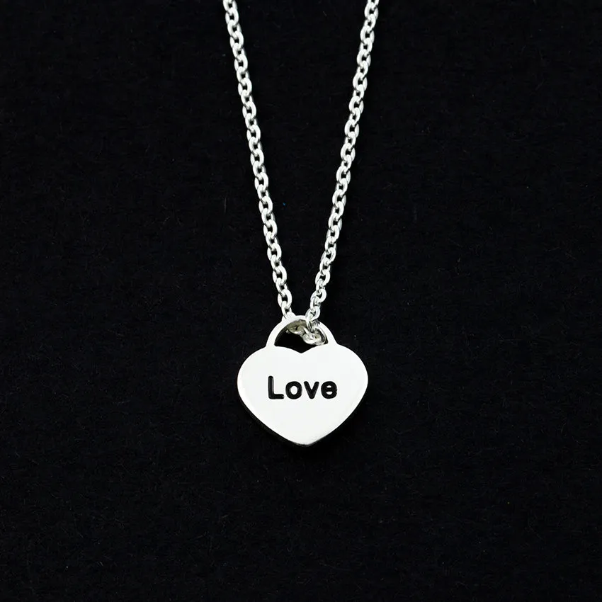 Charms Heart Lock Necklace Romantic Engraved Love