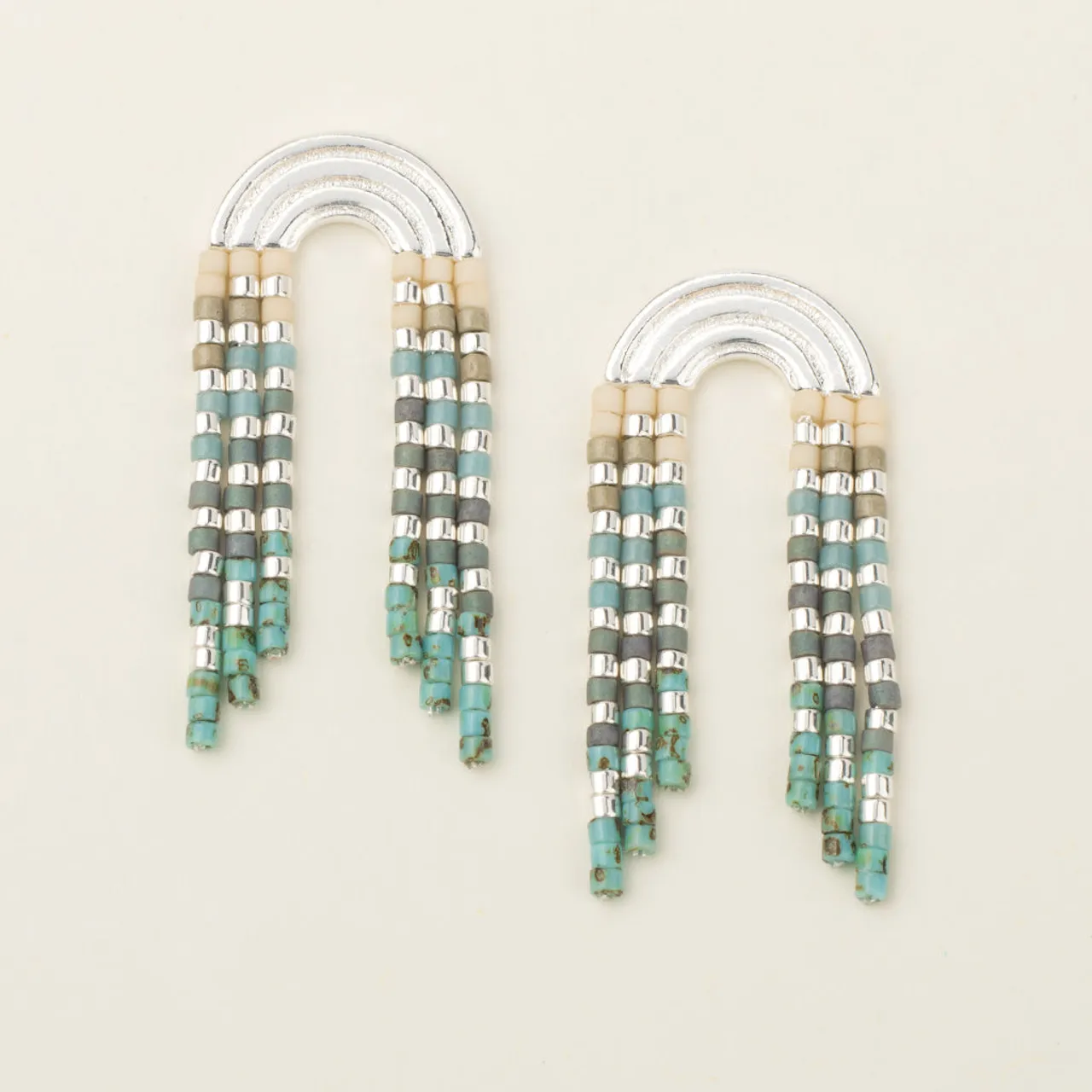 Chromacolor Miyuki Rainbow Fringe Earrings