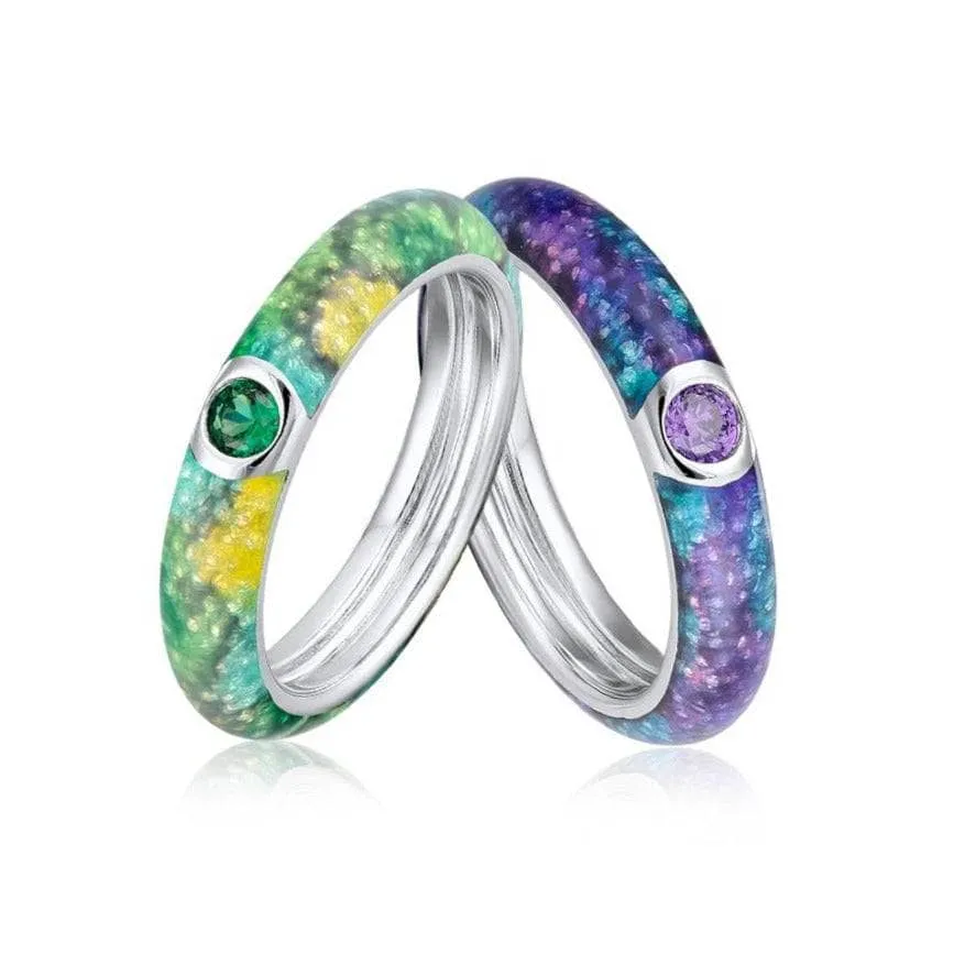 Colorful Enamel Eternity Ring