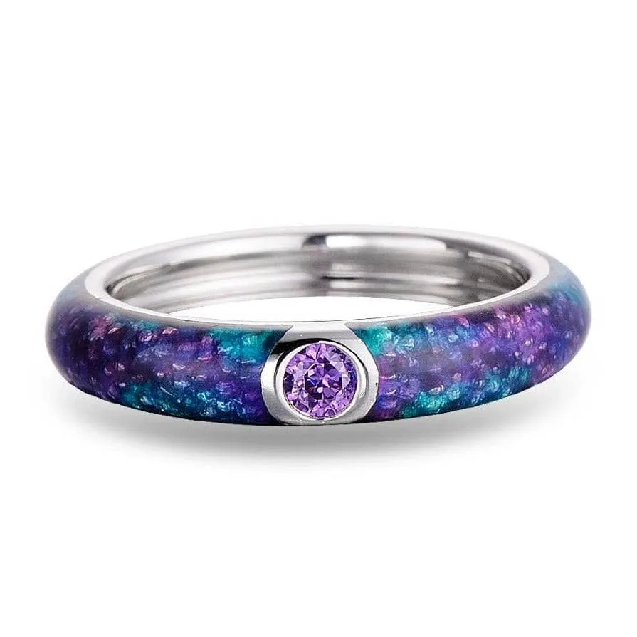 Colorful Enamel Eternity Ring