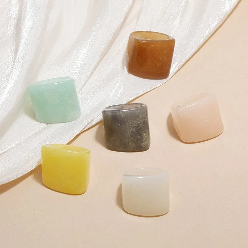 Colorful Resin Geometric Ring