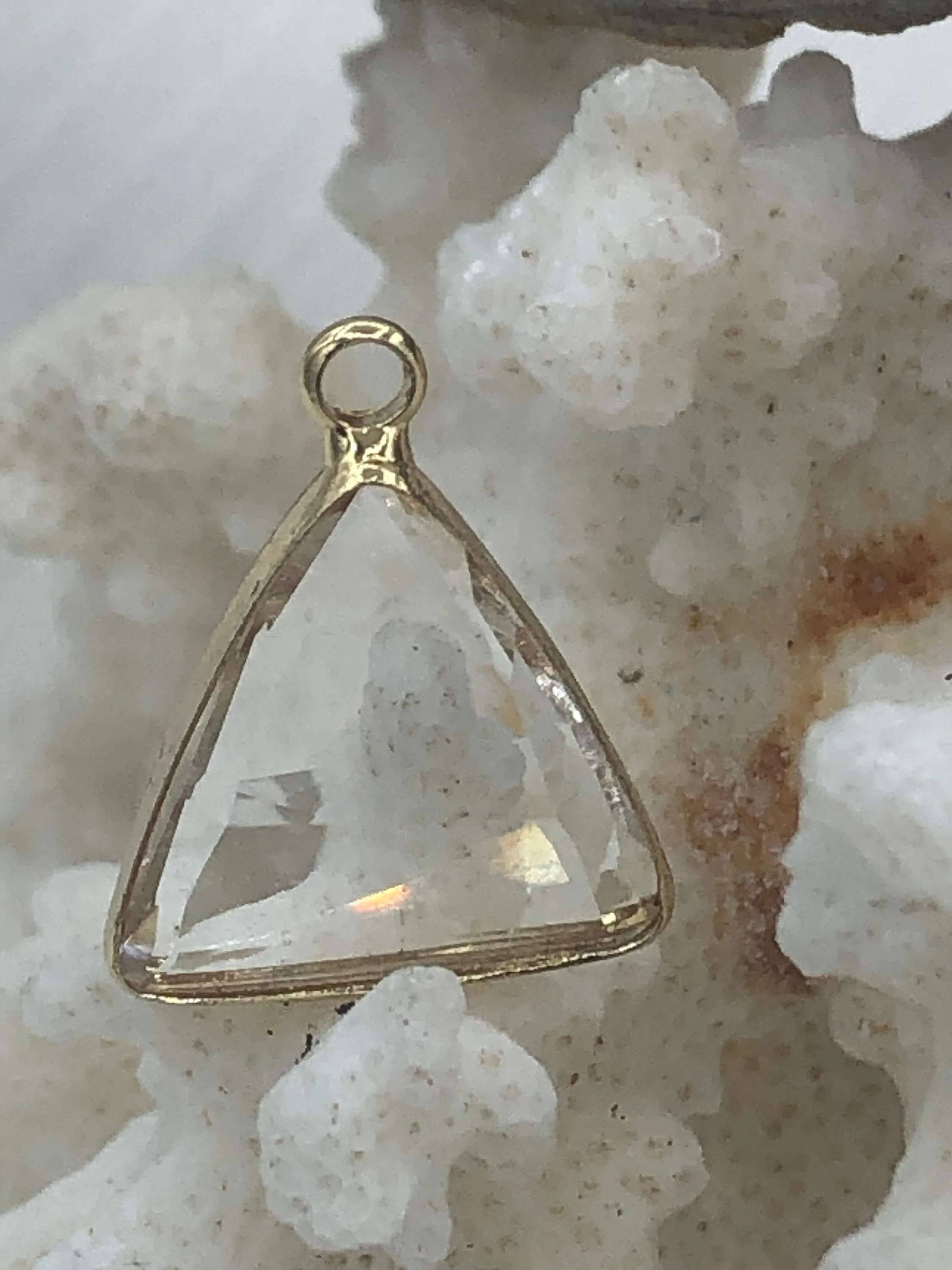 Crystal Gold Soldered Pendants and charms. Triangle Gold Pendant Soldered Charms 4 Colors Fast Ship