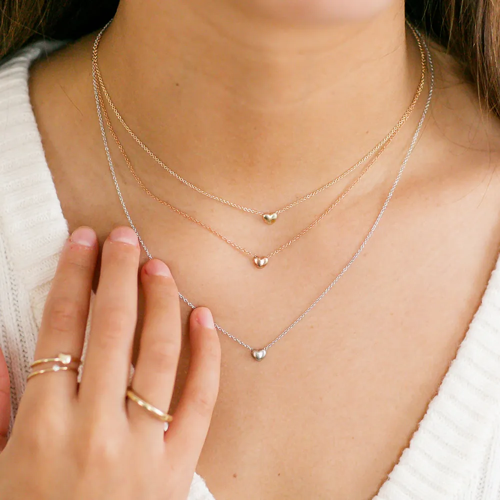 Dainty Puff Heart Necklace