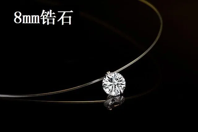 Dazzling Zircon Necklace And Invisible Transparent Fishing