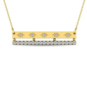 Diamond 1/5 ct tw Bar Necklace in 14K Yellow Gold