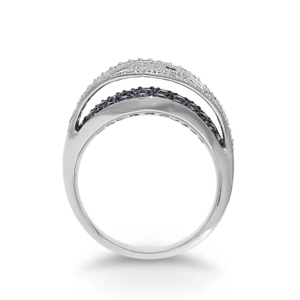 Diamond Blue Sapphire Ring