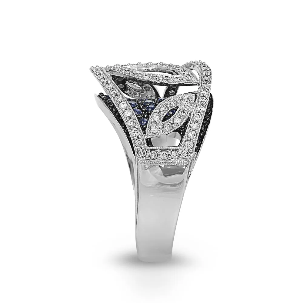 Diamond Blue Sapphire Ring