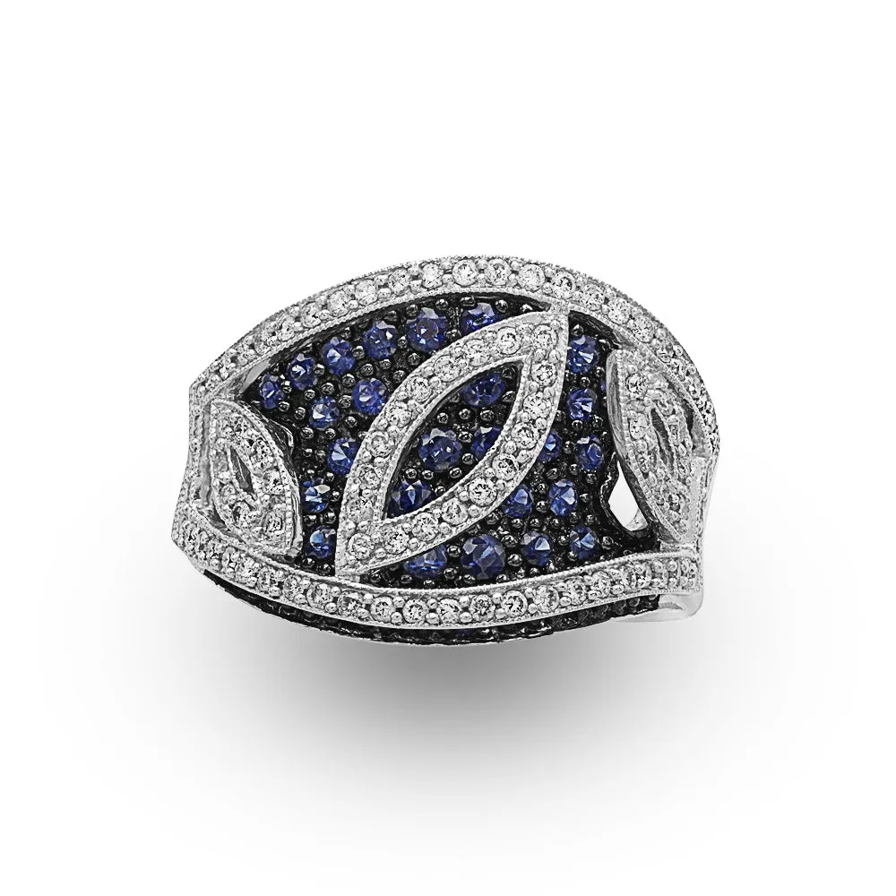 Diamond Blue Sapphire Ring