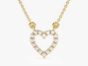 Diamond Heart Necklace (0.24 CT) in 14k Solid Gold