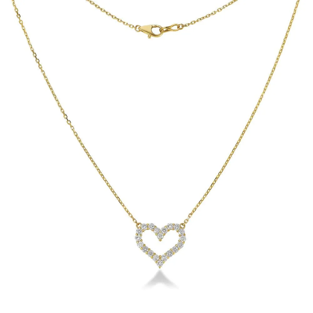 Diamond Heart Necklace (1.00 ct.) in 14K Gold