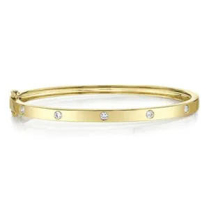 Diamond Inlay Hinge Bangle