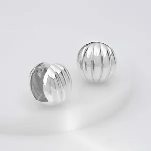 Dome Ripple Silver 20mm Earrings