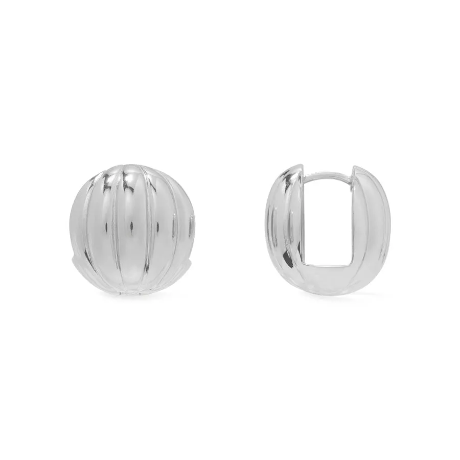 Dome Ripple Silver 20mm Earrings