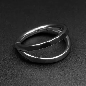 Double Faceted Hoop Titanium Hinged Segment Ring