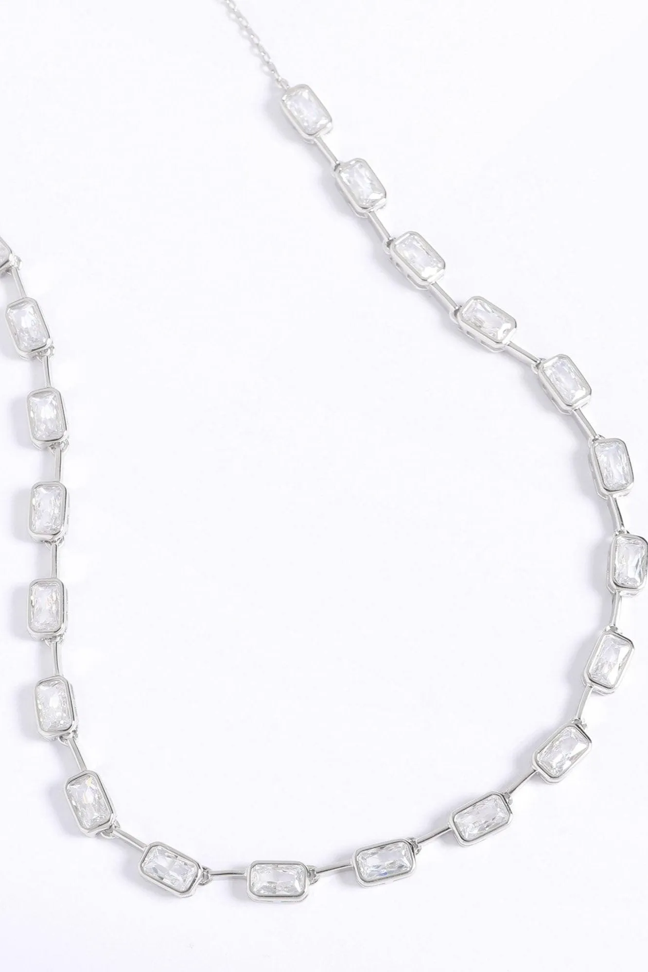 Droplet Silver Zirconia Choker