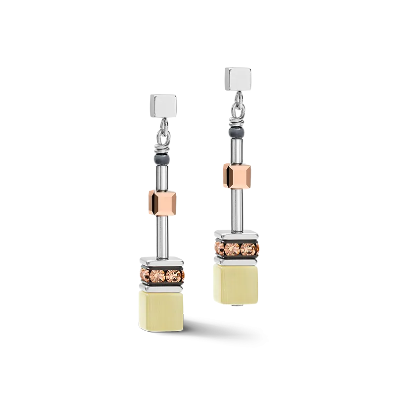 Earrings GeoCUBE® medium olive-peach