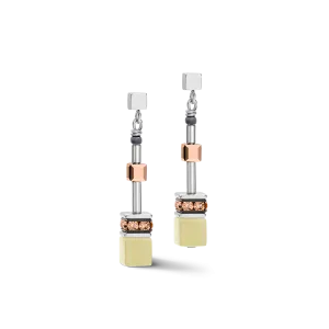 Earrings GeoCUBE® medium olive-peach