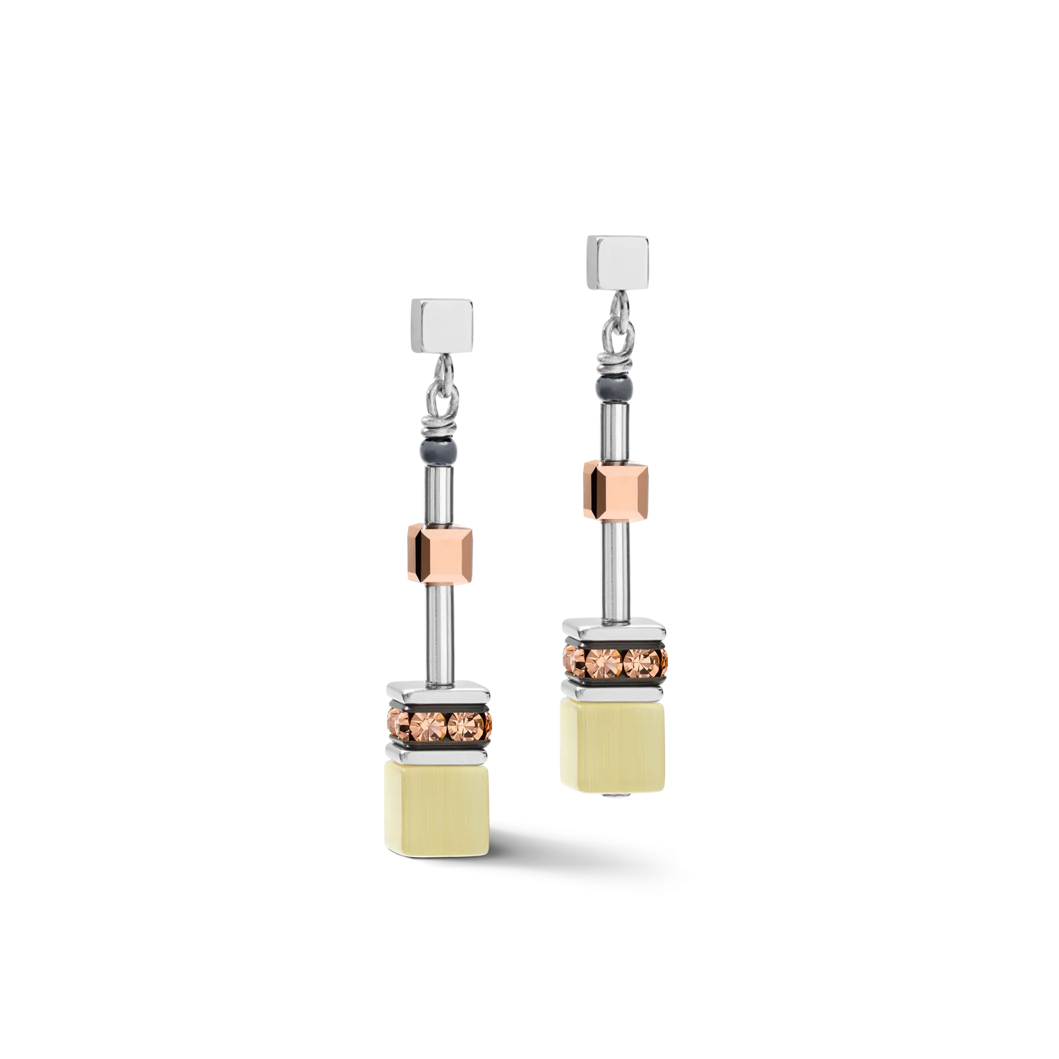 Earrings GeoCUBE® medium olive-peach