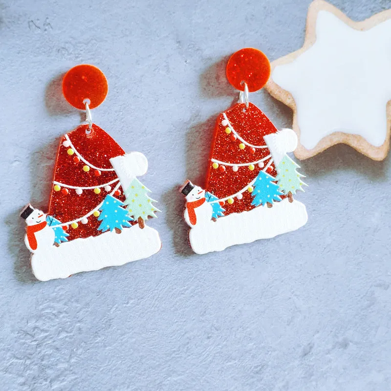 Festive Christmas Tree Earrings with Rhinestones – Perfect for Holiday Glam!