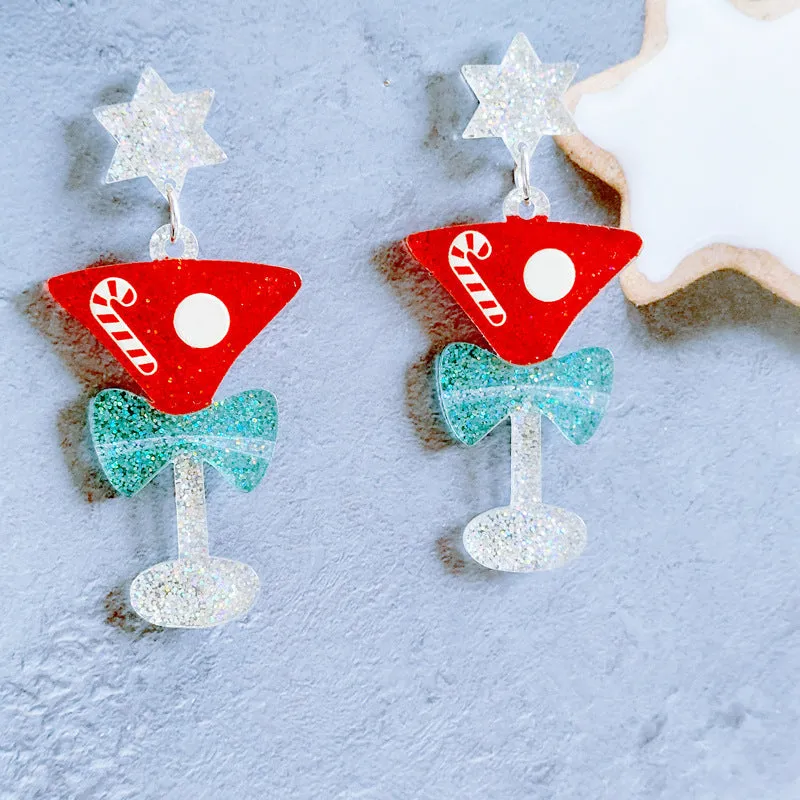 Festive Christmas Tree Earrings with Rhinestones – Perfect for Holiday Glam!