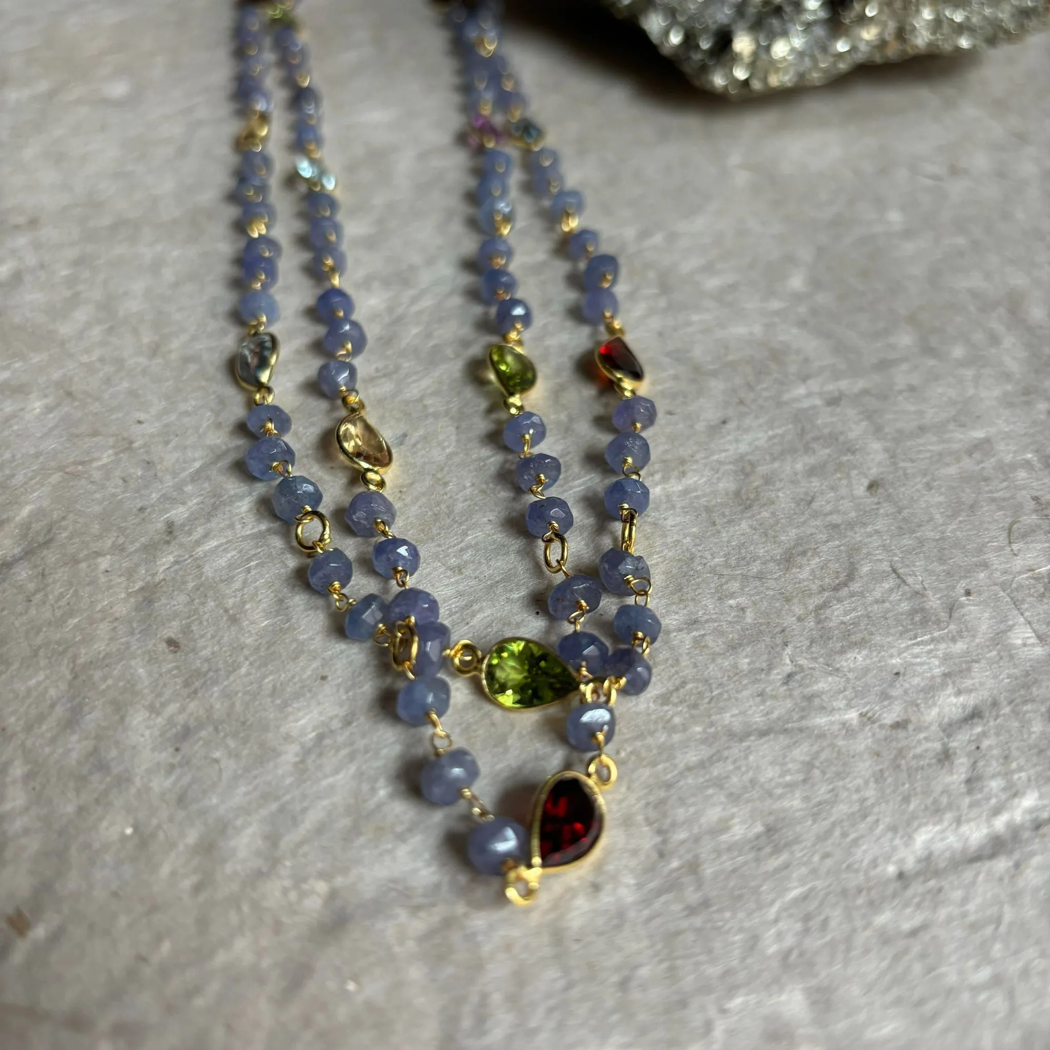 Fleur Necklace With Gemstones