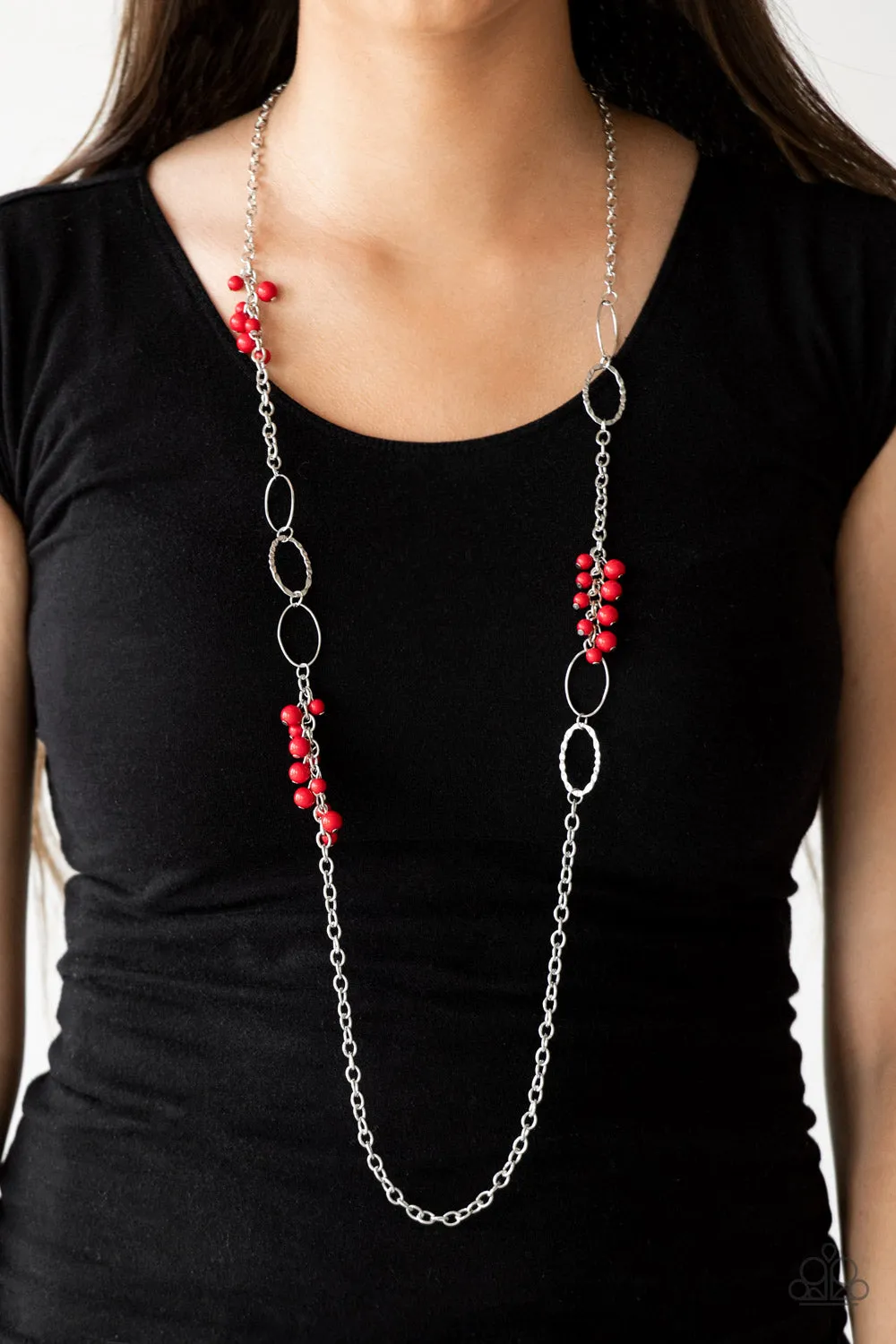 Flirty Foxtrot - Red Necklace