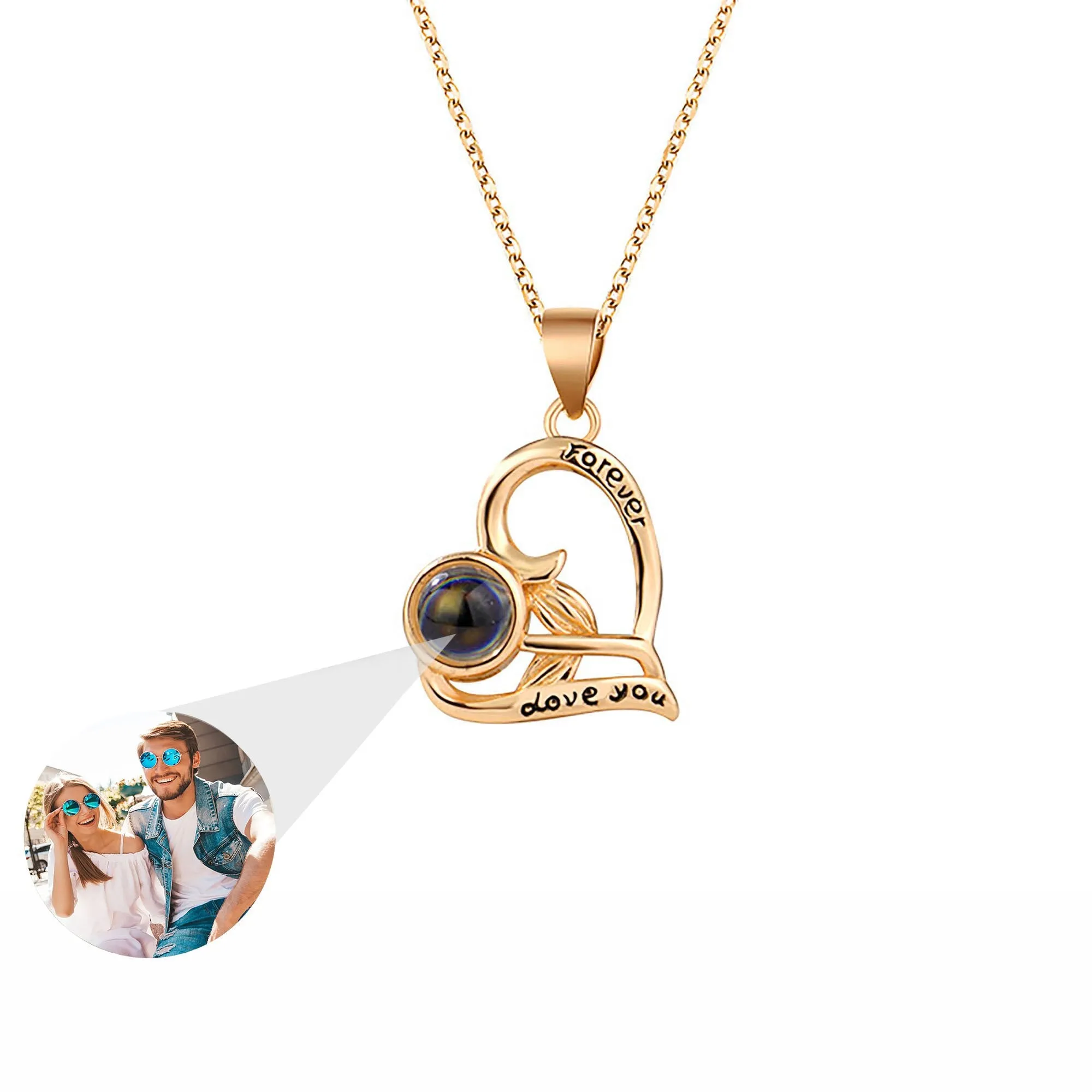 Flowers that can be customized for photos Projection Necklace Pendant Jewelry